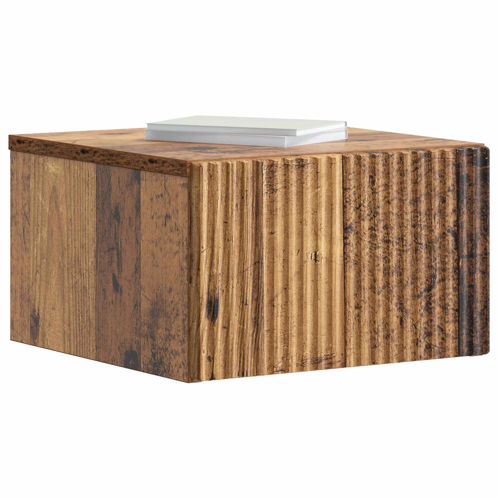 vidaXL Wall-Mounted Bedside Cabinet 2 pcs Old Wood 33 x 34.5 x 20 cm 3