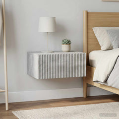 vidaXL Wall-Mounted Bedside Cabinet 2 pcs Concrete Grey 4
