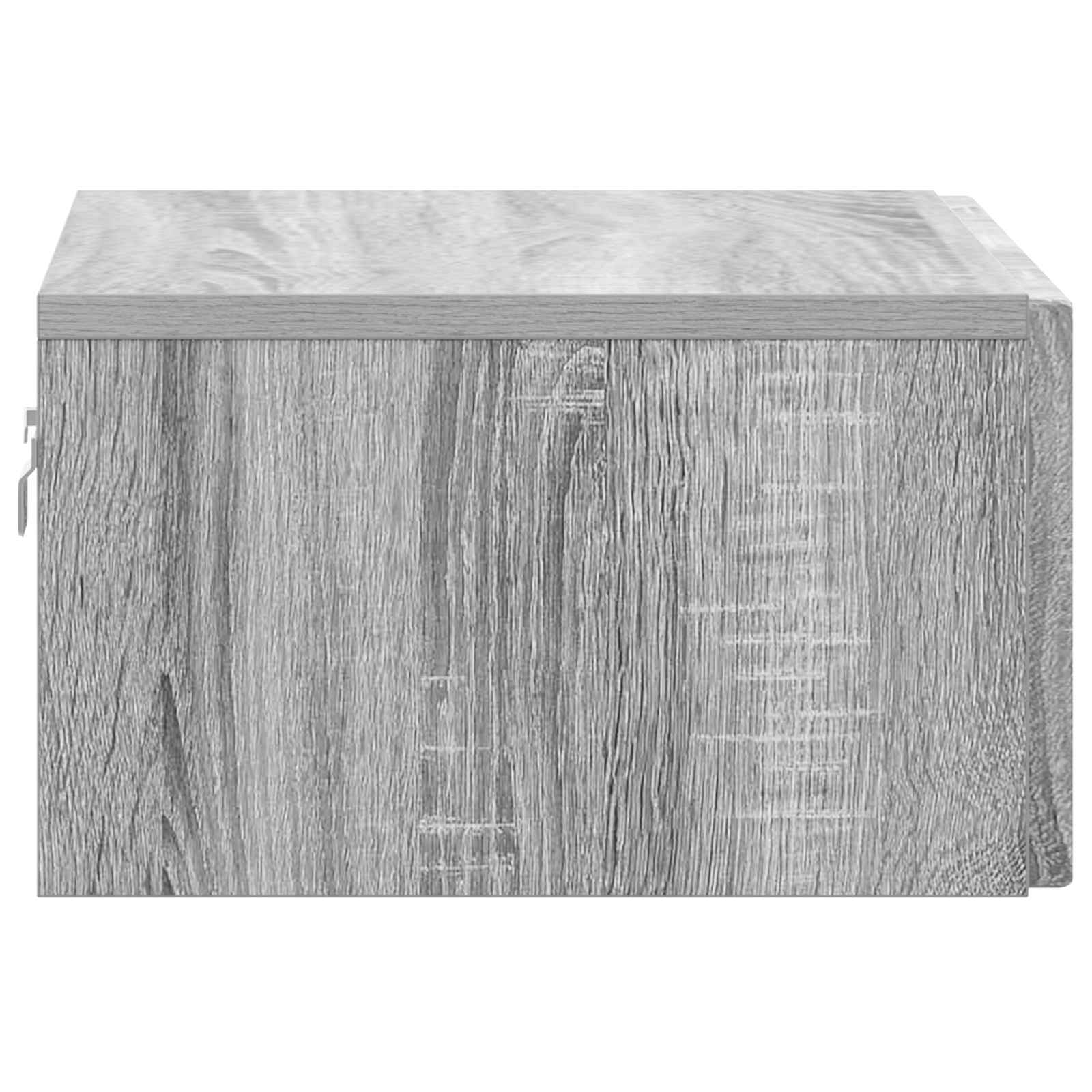 vidaXL Wall-Mounted Bedside Cabinet Grey Sonoma 49 x 34.5 x 20 cm 6