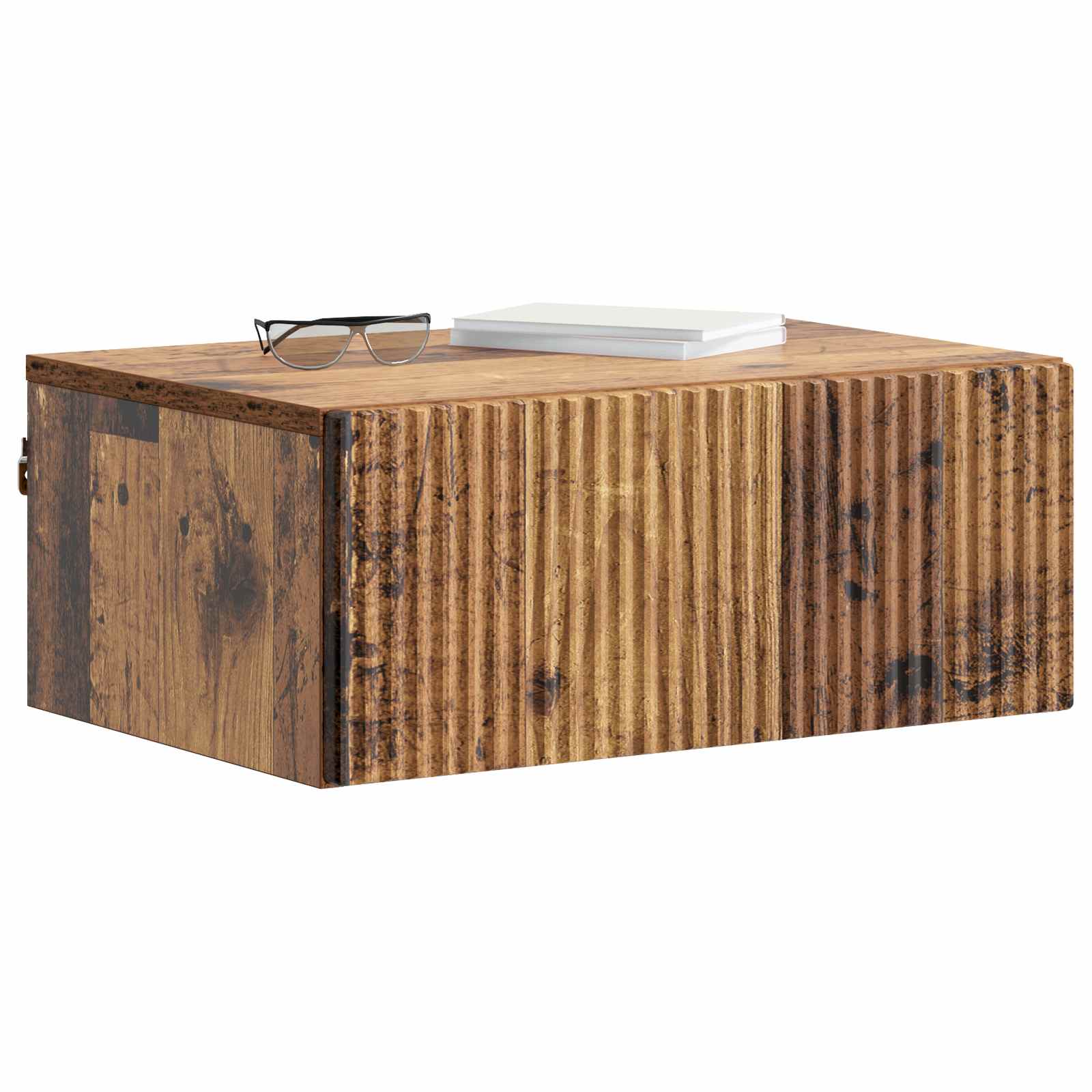 vidaXL Wall-Mounted Bedside Cabinet Old Wood 49 x 34.5 x 20 cm 3