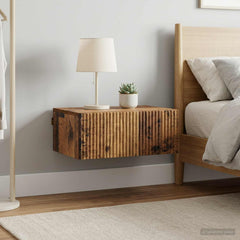 vidaXL Wall-Mounted Bedside Cabinet 2 pcs Old Wood 49 x 34.5 x 20 cm 4