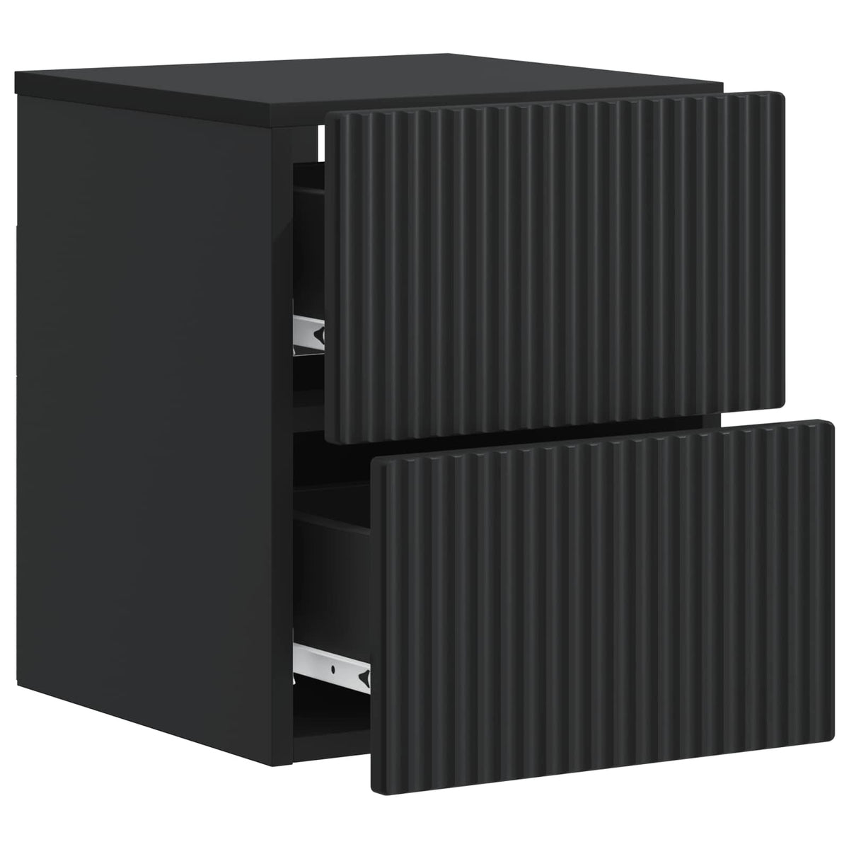 vidaXL Wall-Mounted Bedside Cabinet 2 pcs Black 33 x 34.5 x 40 cm 6