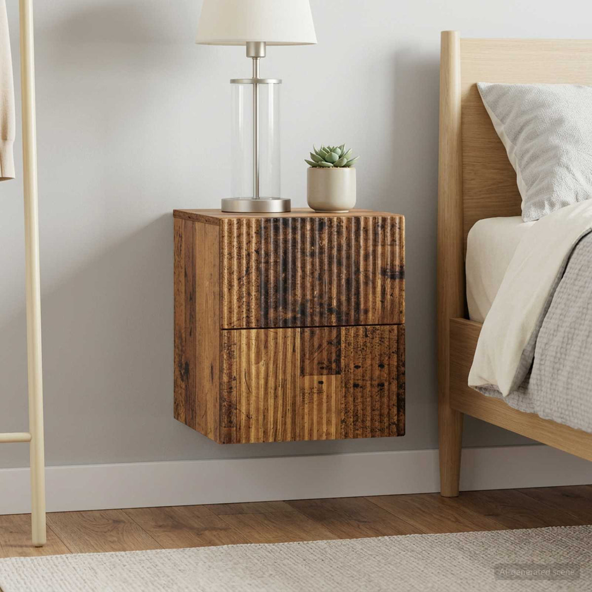vidaXL Wall-Mounted Bedside Cabinet 33 x 34.5 x 40 cm