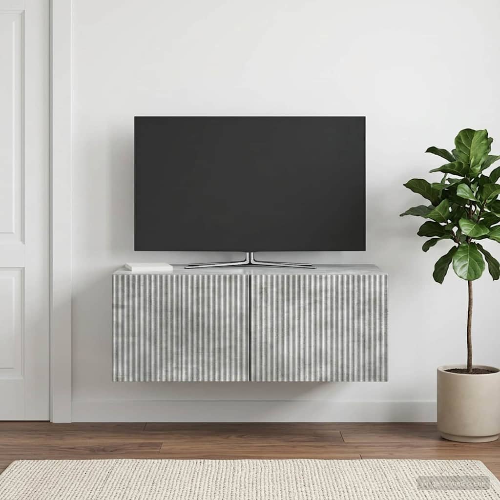 vidaXL Wall-Mounted TV Cabinet 78.5 x 41 x 30 cm Concrete Grey 1