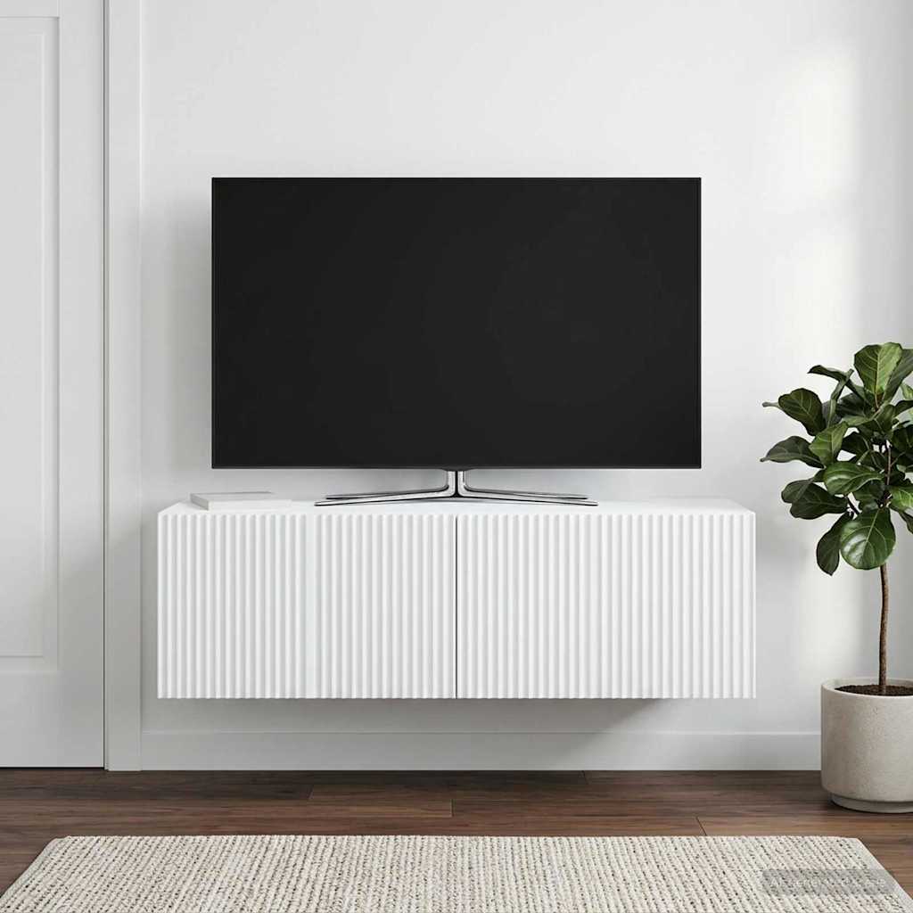 vidaXL Wall-Mounted TV Cabinet White 98 x 31 x 30 cm Engineered Wood 1