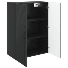 vidaXL Wall-Mounted Cabinet Black 66 x 34.5 x 90 cm Engineered Wood 3