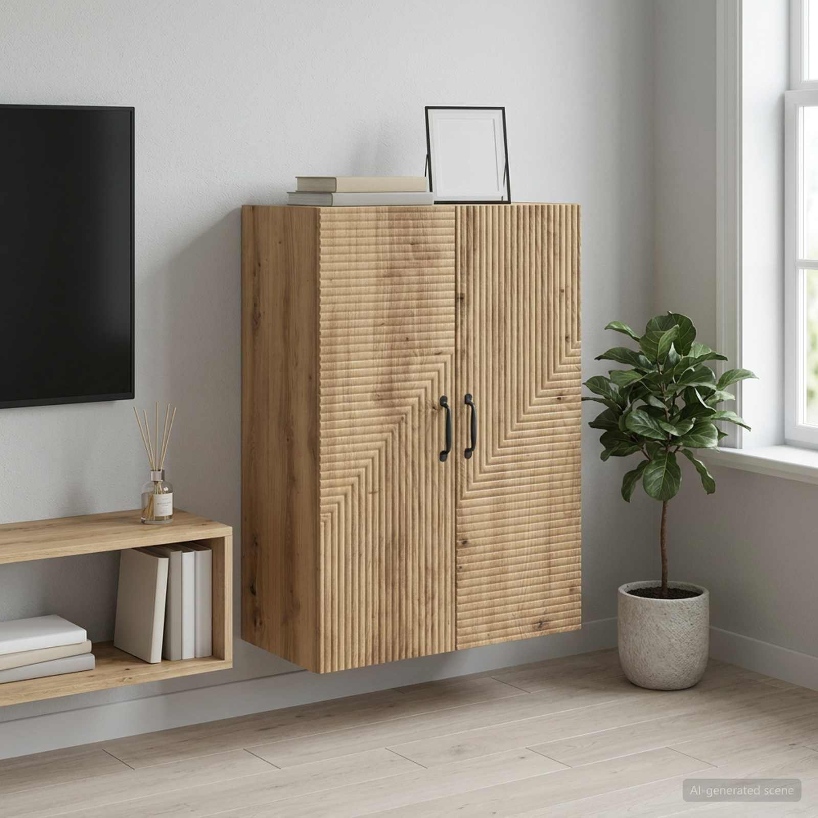 vidaXL Wall-Mounted Cabinet 66 x 34.5 x 90 cm Engineered Wood 1