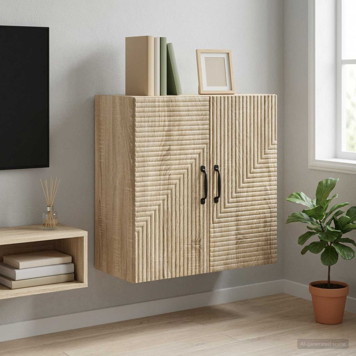 Wall-Mounted Cabinet 59 x 31 x 60 cm Engineered Wood Sonoma oak
