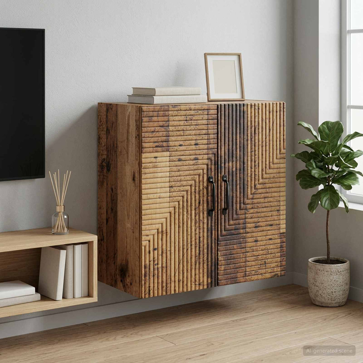 Wall-Mounted Cabinet 59 x 31 x 60 cm Engineered Wood Old wood