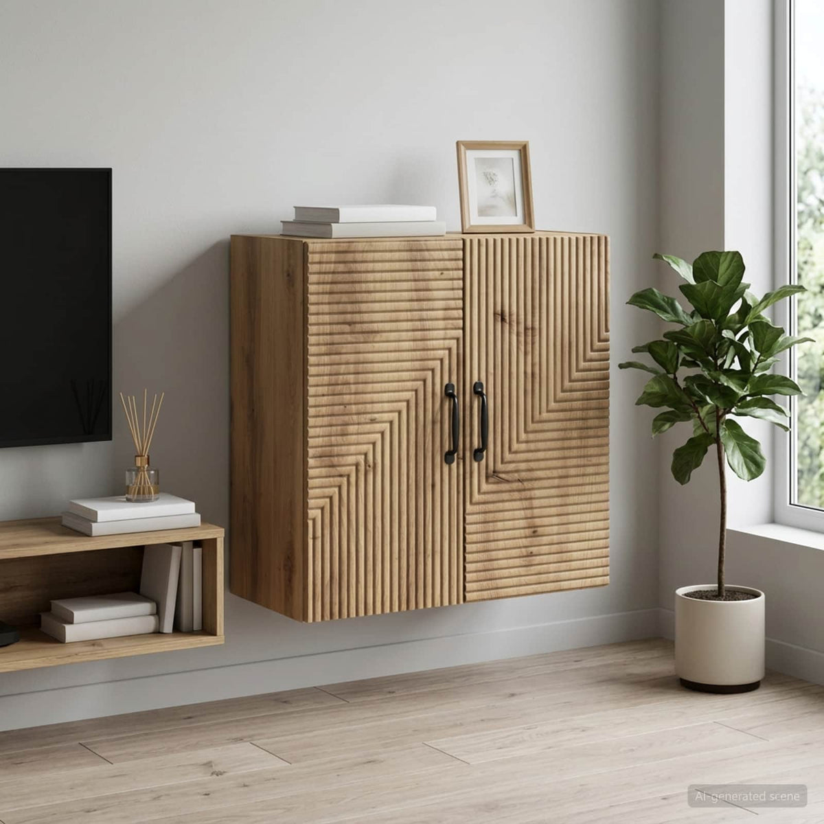 Wall-Mounted Cabinet 59 x 31 x 60 cm Engineered Wood Artisan oak
