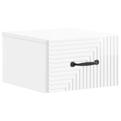 vidaXL Wall-Mounted Bedside Cabinet High Gloss White 34.5 x 33 x 20 cm 2