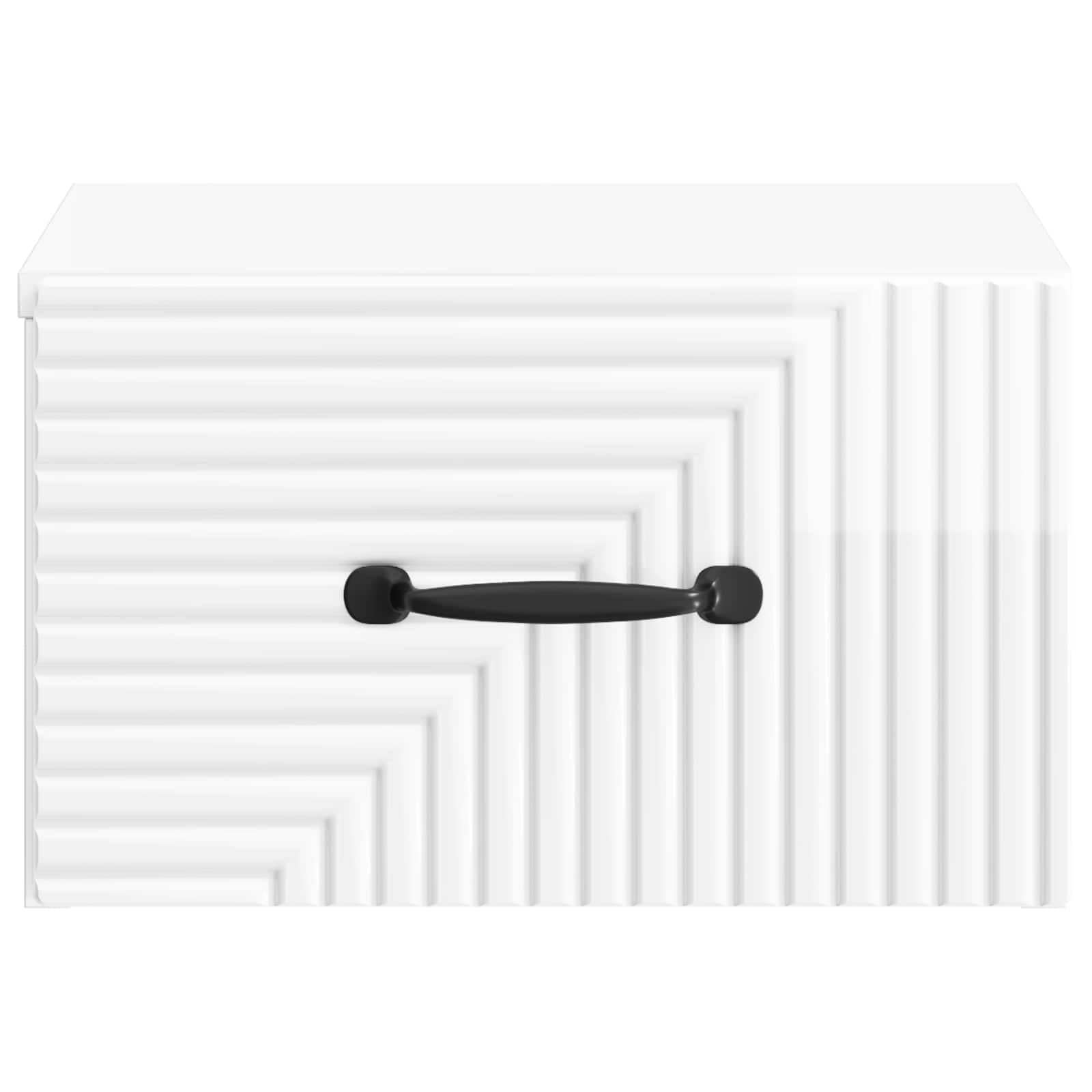 vidaXL Wall-Mounted Bedside Cabinet High Gloss White 34.5 x 33 x 20 cm 5