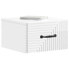 vidaXL Wall-Mounted Bedside Cabinet High Gloss White 34.5 x 33 x 20 cm 3