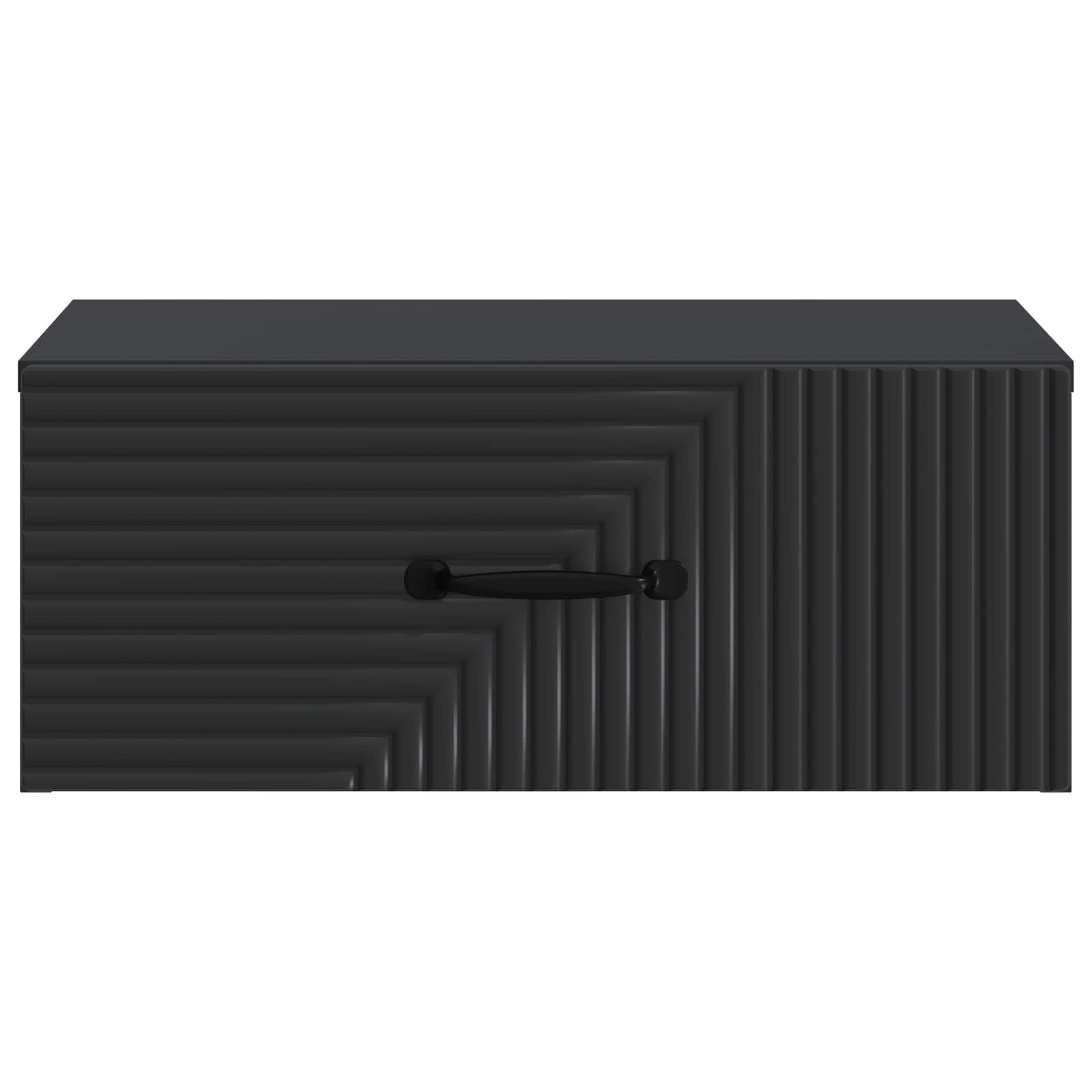 vidaXL Wall-Mounted Bedside Cabinet Black 49 x 34.5 x 20 cm 5