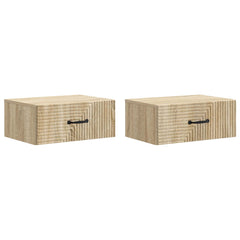 vidaXL Wall-Mounted Bedside Cabinet 2 pcs Sonoma Oak 49 x 34.5 x 20 cm 2