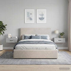 vidaXL Wall-Mounted Bedside Cabinet 2 pcs Concrete Grey 4