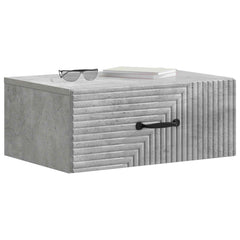 vidaXL Wall-Mounted Bedside Cabinet 2 pcs Concrete Grey 3