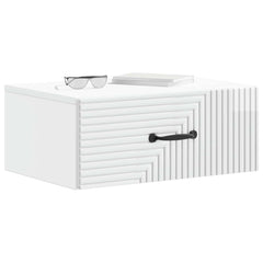 vidaXL Wall-Mounted Bedside Cabinet High Gloss White 49 x 34.5 x 20 cm 3