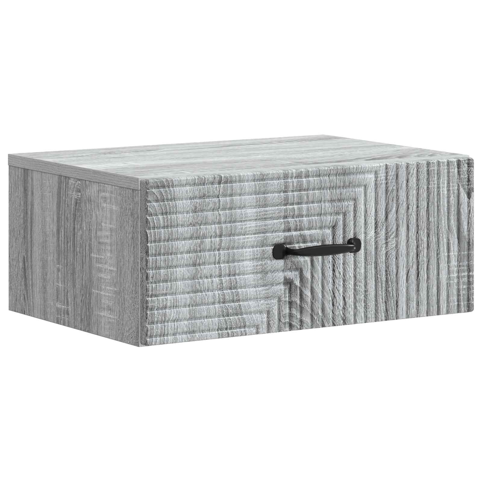vidaXL Wall-Mounted Bedside Cabinet Grey Sonoma 49 x 34.5 x 20 cm 2