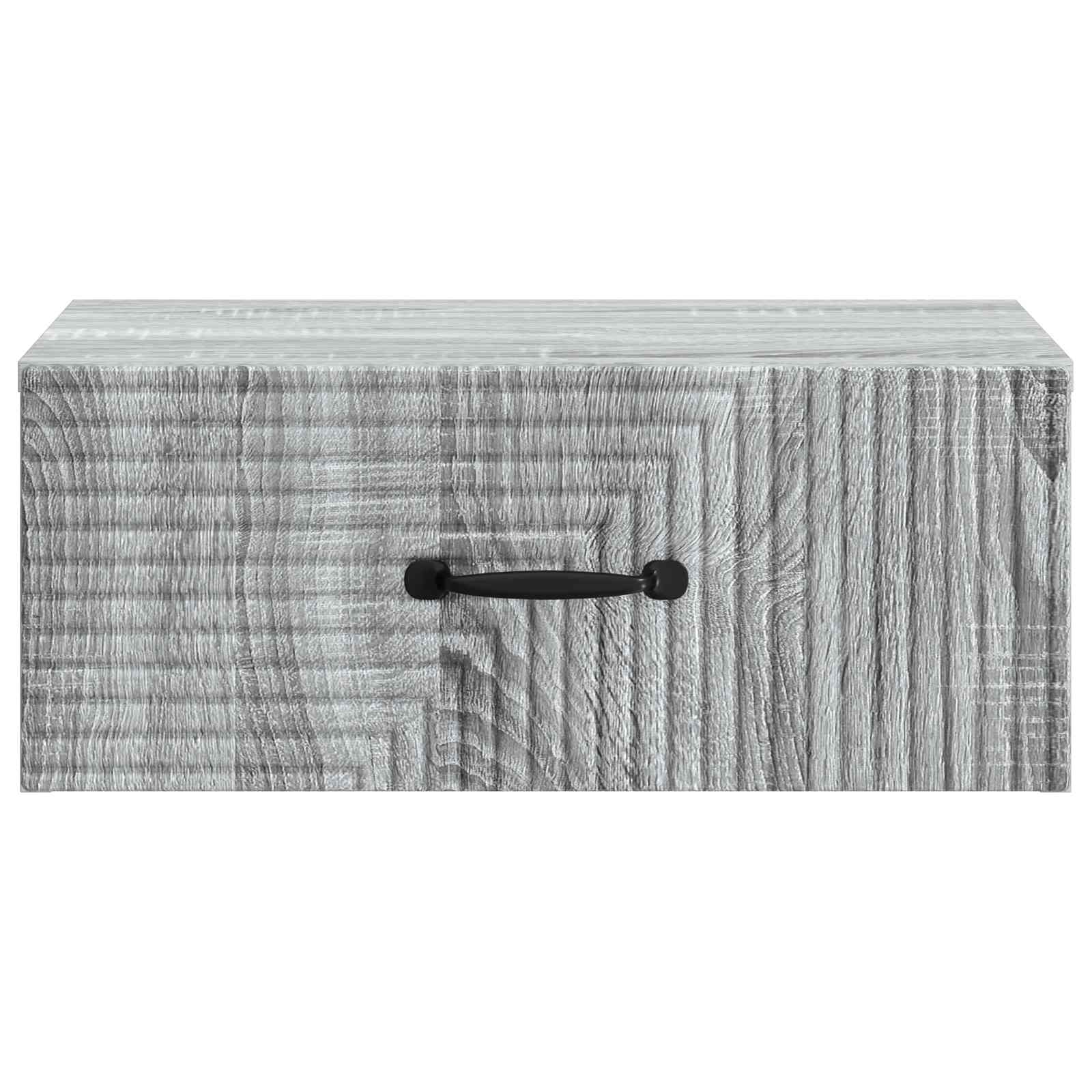 vidaXL Wall-Mounted Bedside Cabinet Grey Sonoma 49 x 34.5 x 20 cm 5