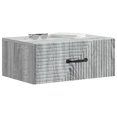 vidaXL Wall-Mounted Bedside Cabinet Grey Sonoma 49 x 34.5 x 20 cm 3