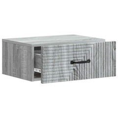 vidaXL Wall-Mounted Bedside Cabinet 2 pcs Grey Sonoma 6