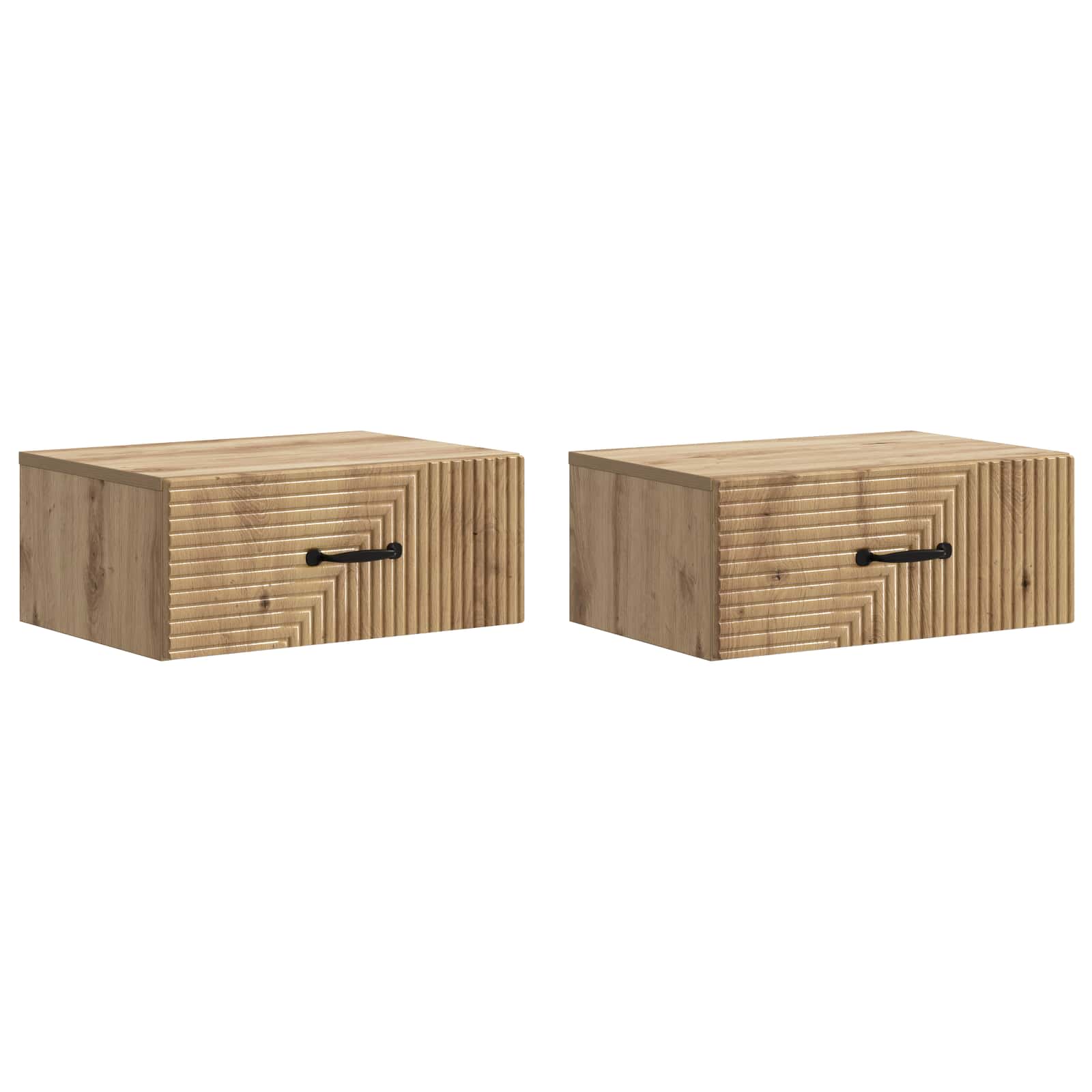 vidaXL Wall-Mounted Bedside Cabinet 2 pcs Artisan Oak 2