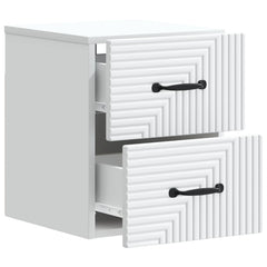 vidaXL Wall-Mounted Bedside Cabinet White 34.5 x 33 x 40 cm 4