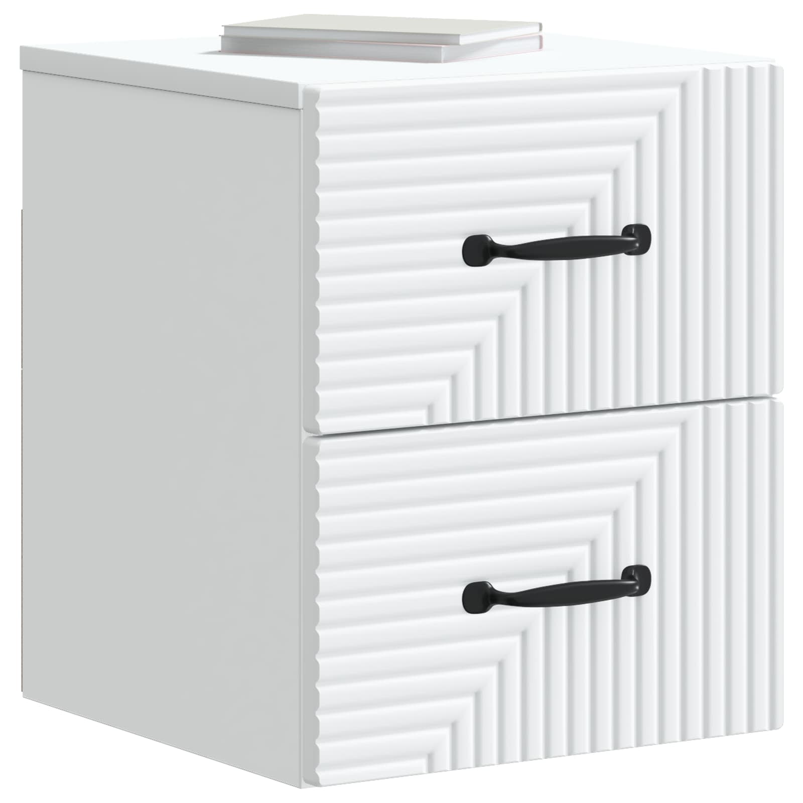 vidaXL Wall-Mounted Bedside Cabinet White 34.5 x 33 x 40 cm 3