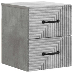 vidaXL Wall-Mounted Bedside Cabinet Concrete Grey 34.5 x 33 x 40 cm 2