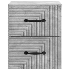 vidaXL Wall-Mounted Bedside Cabinet Concrete Grey 34.5 x 33 x 40 cm 5