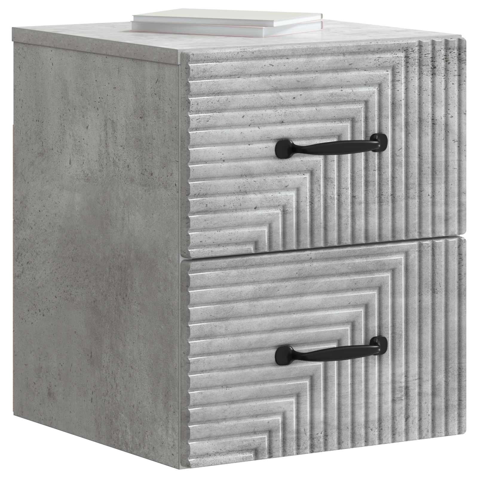 vidaXL Wall-Mounted Bedside Cabinet Concrete Grey 34.5 x 33 x 40 cm 3