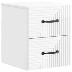 vidaXL Wall-Mounted Bedside Cabinet 2 pcs High Gloss White 5