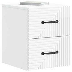 vidaXL Wall-Mounted Bedside Cabinet 2 pcs High Gloss White 3