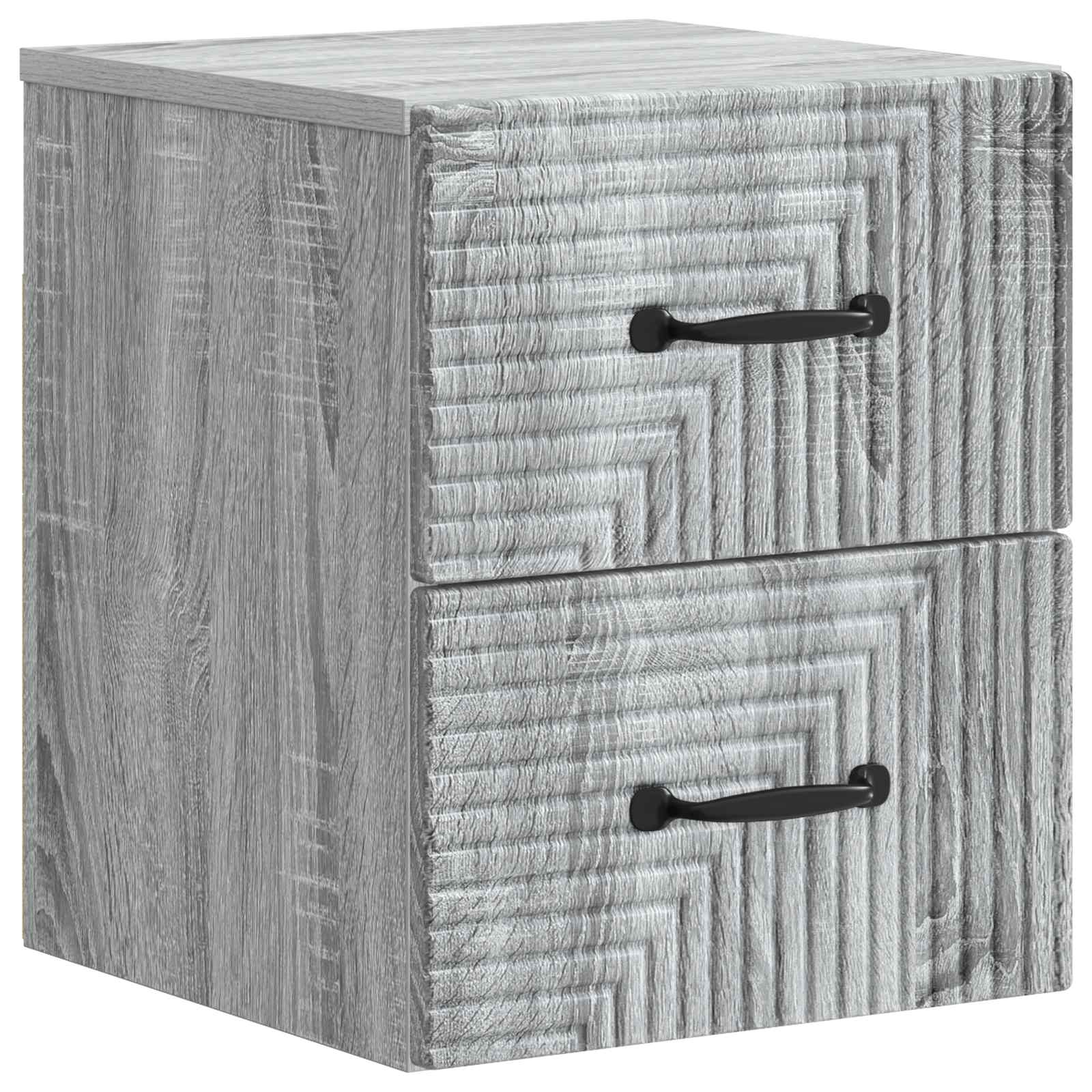 vidaXL Wall-Mounted Bedside Cabinet Grey Sonoma 34.5 x 33 x 40 cm 2