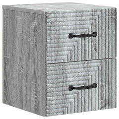 vidaXL Wall-Mounted Bedside Cabinet Grey Sonoma 34.5 x 33 x 40 cm 2