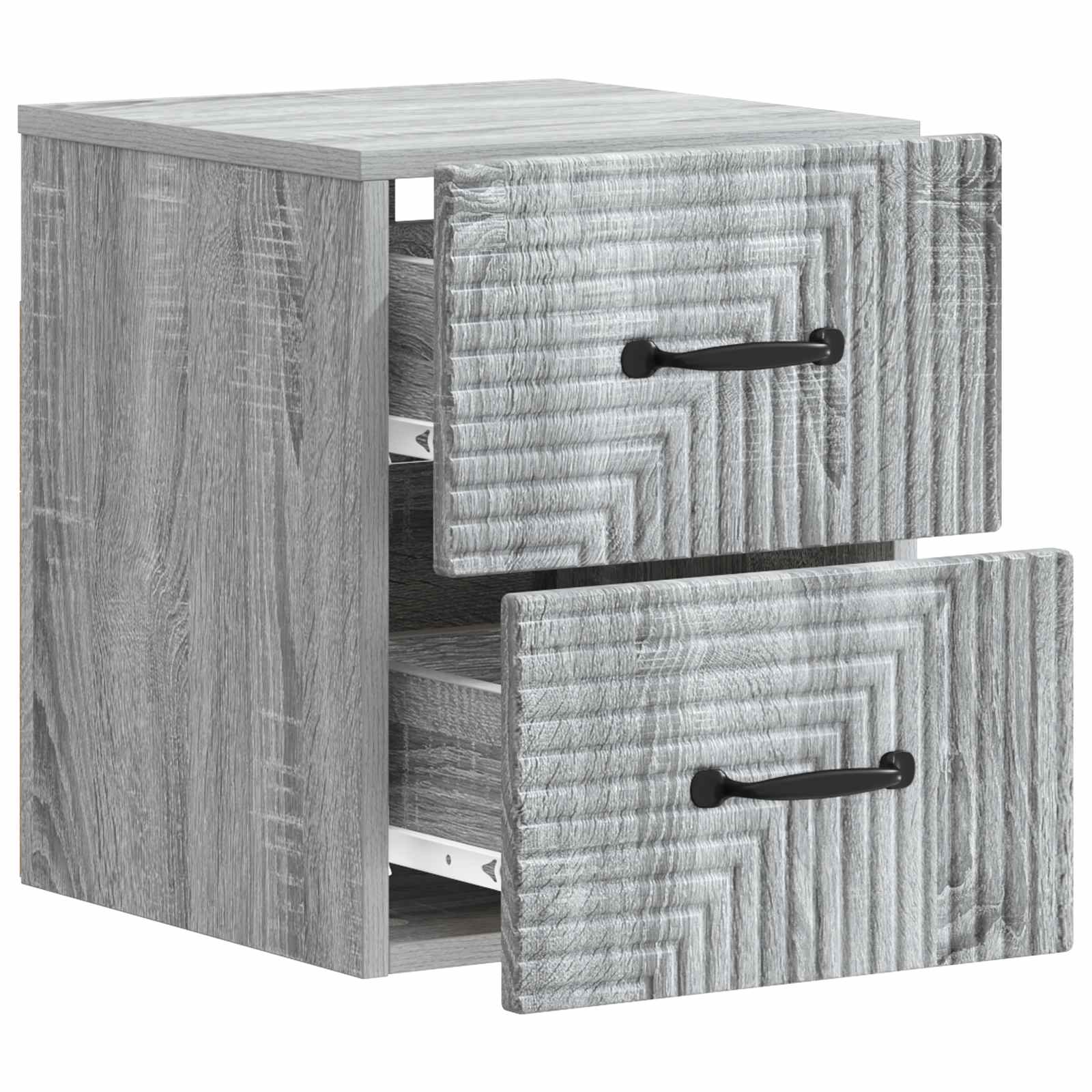 vidaXL Wall-Mounted Bedside Cabinet Grey Sonoma 34.5 x 33 x 40 cm 4
