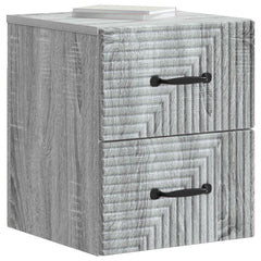 vidaXL Wall-Mounted Bedside Cabinet Grey Sonoma 34.5 x 33 x 40 cm 3