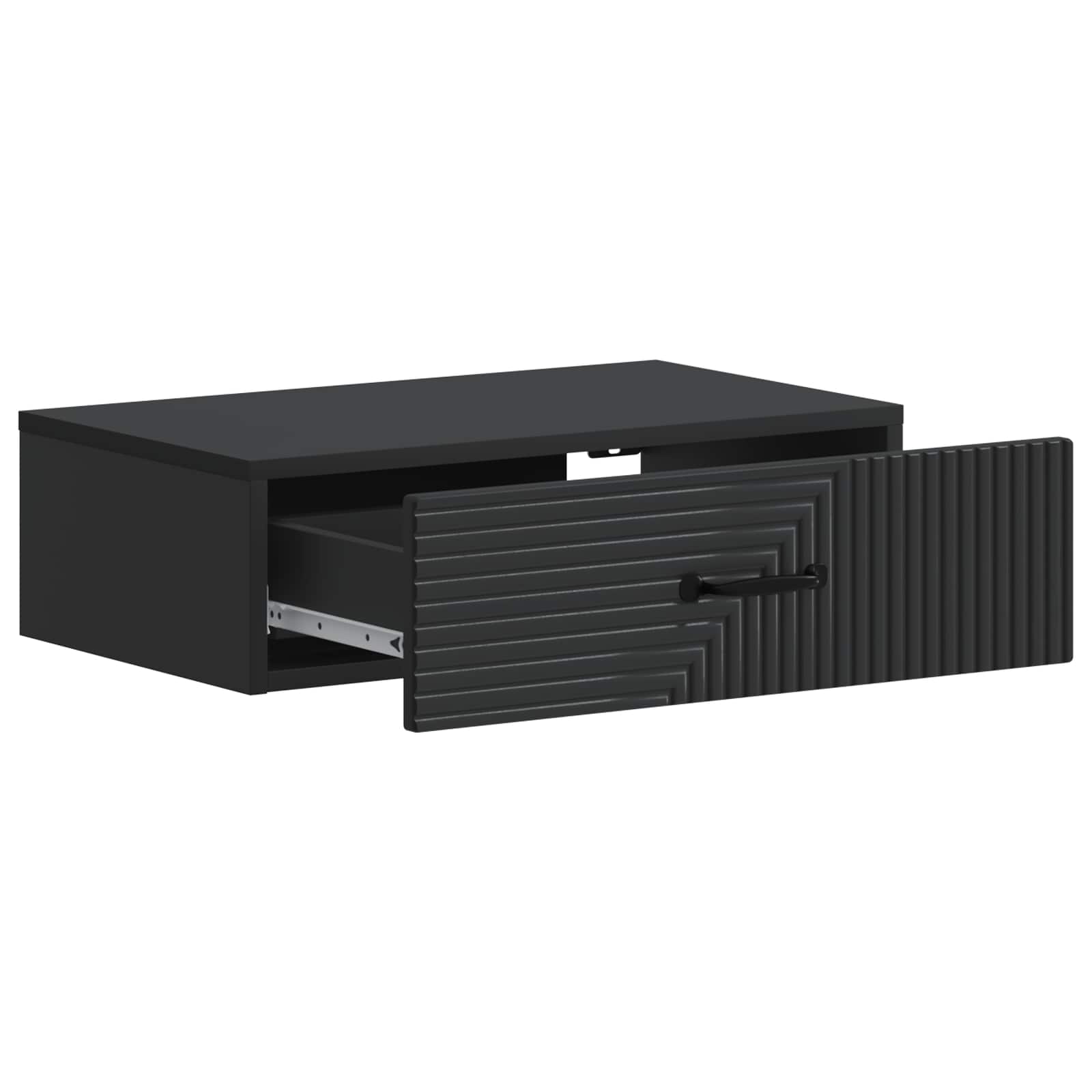 vidaXL Wall-Mounted Side Table 59 x 34.5 x 17 cm Engineered Wood Black 4