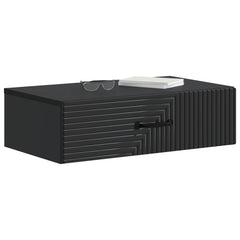 vidaXL Wall-Mounted Side Table 59 x 34.5 x 17 cm Engineered Wood Black 3