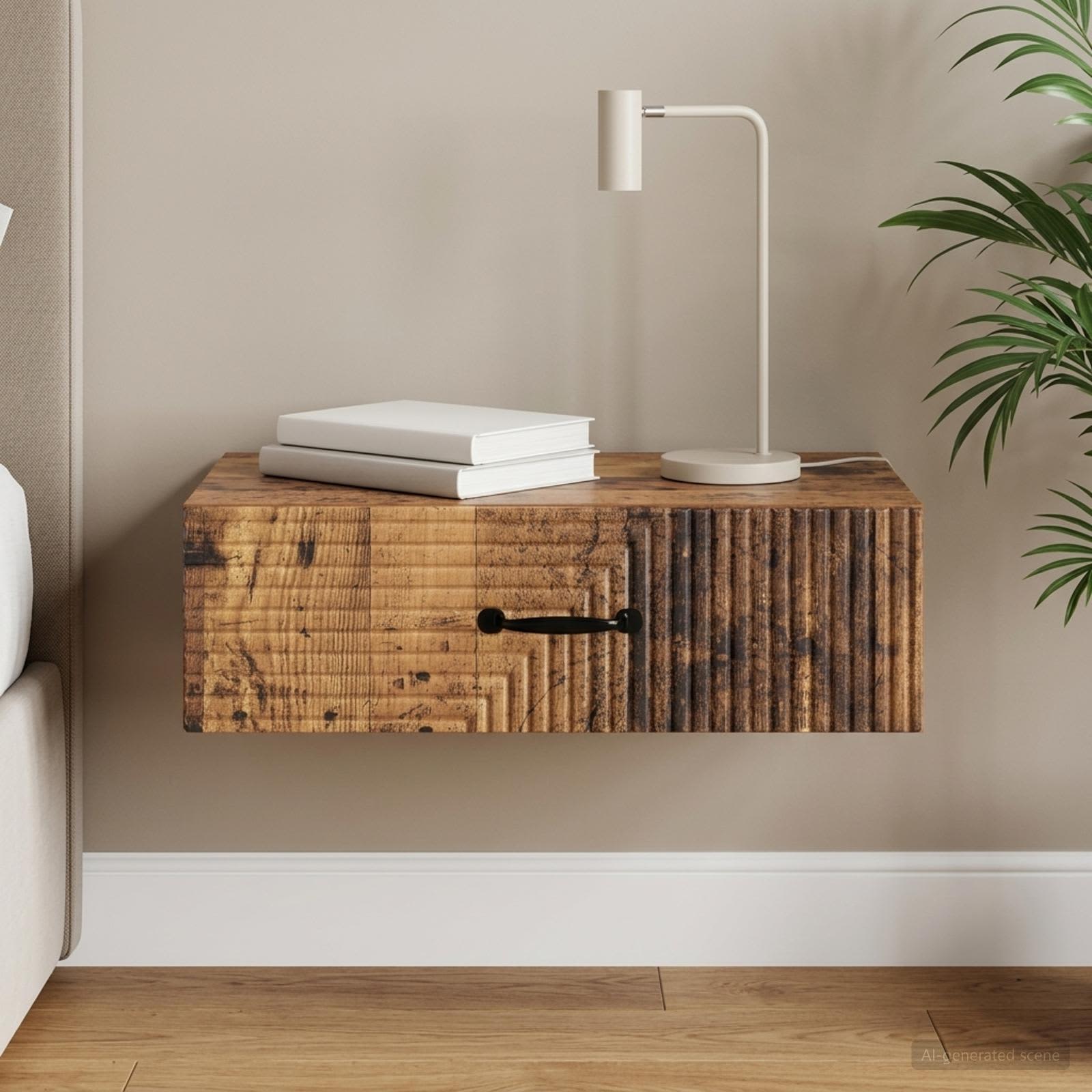 vidaXL Wall-Mounted Side Table 59 x 34.5 x 17 cm Engineered Wood 1