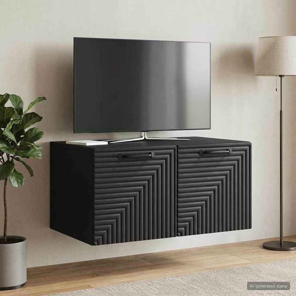 Wall-Mounted TV Cabinet 59.5 x 41 x 30 cm Black