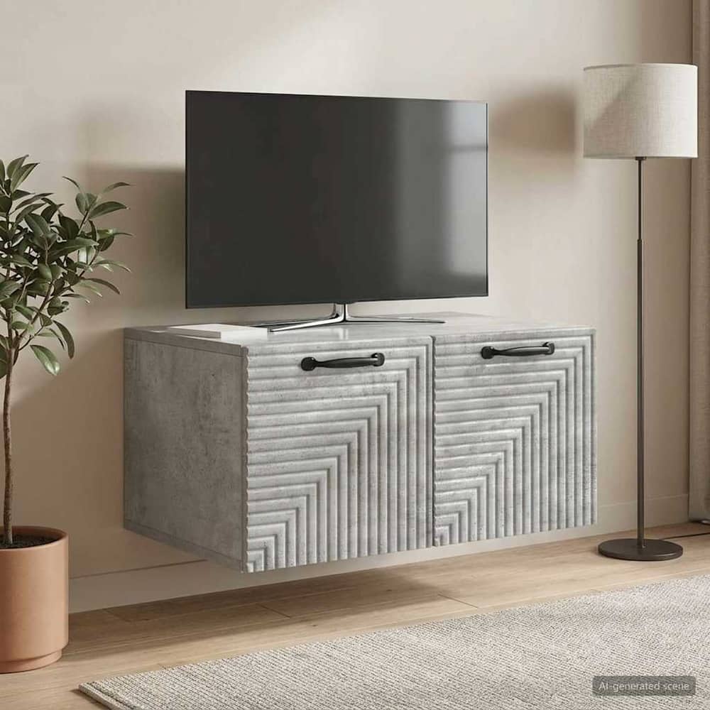 Wall-Mounted TV Cabinet 59.5 x 41 x 30 cm Concrete grey