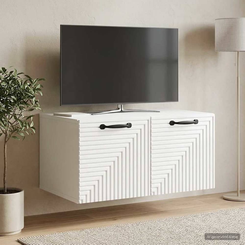 Wall-Mounted TV Cabinet 59.5 x 41 x 30 cm High gloss white