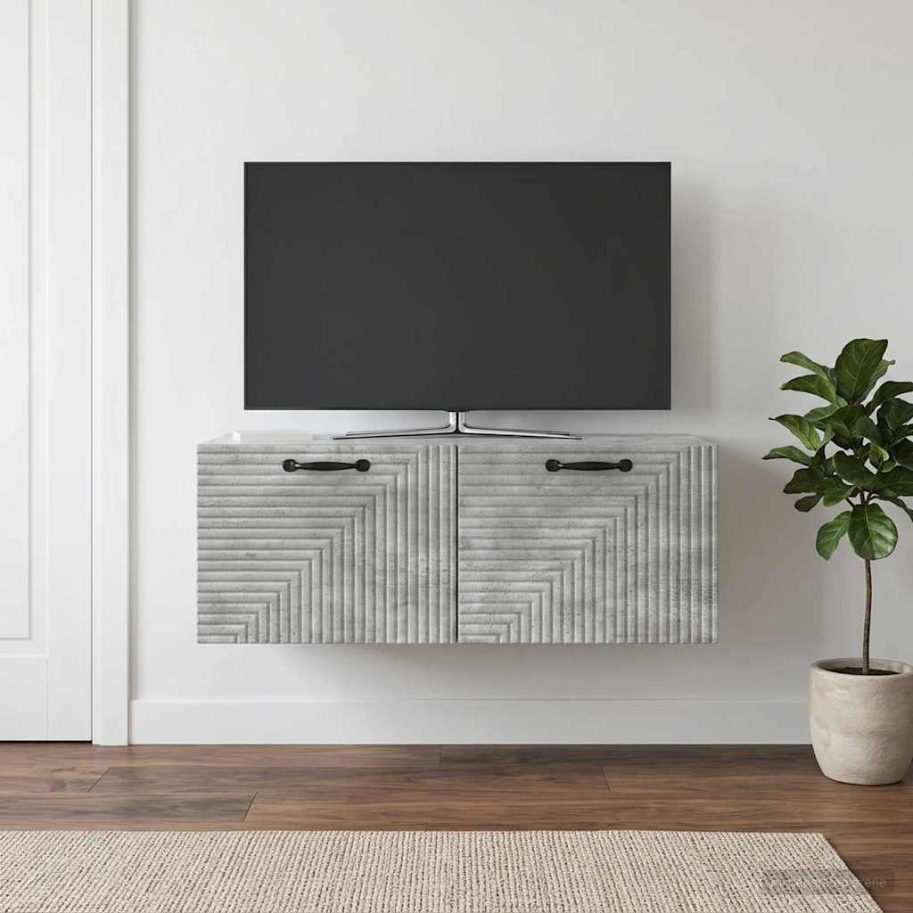 Wall-Mounted TV Cabinet 78.5 x 41 x 30 cm Concrete grey