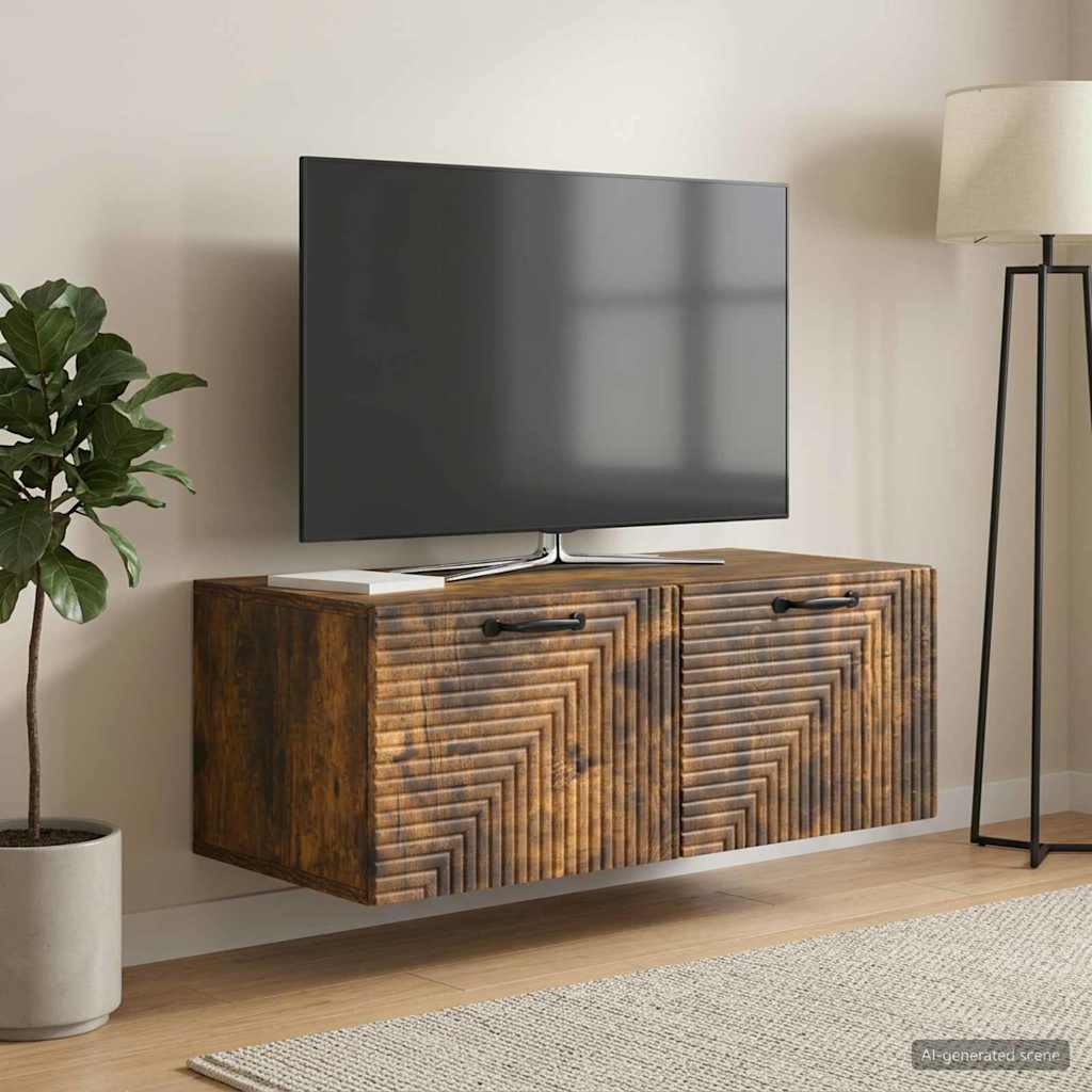 Wall-Mounted TV Cabinet 78.5 x 41 x 30 cm Smoked oak