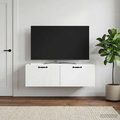 Wall-Mounted TV Cabinet 98 x 41 x 30 cm Drop 41 cm Width 98 cm White