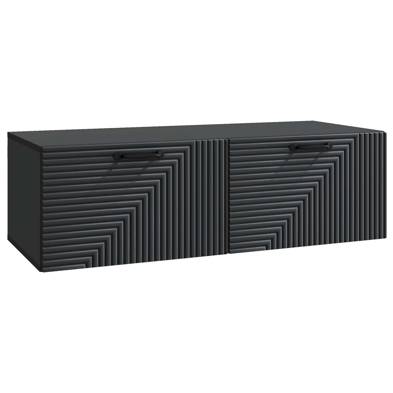 vidaXL Wall-Mounted TV Cabinet Black 98 x 41 x 30 cm Engineered Wood 2