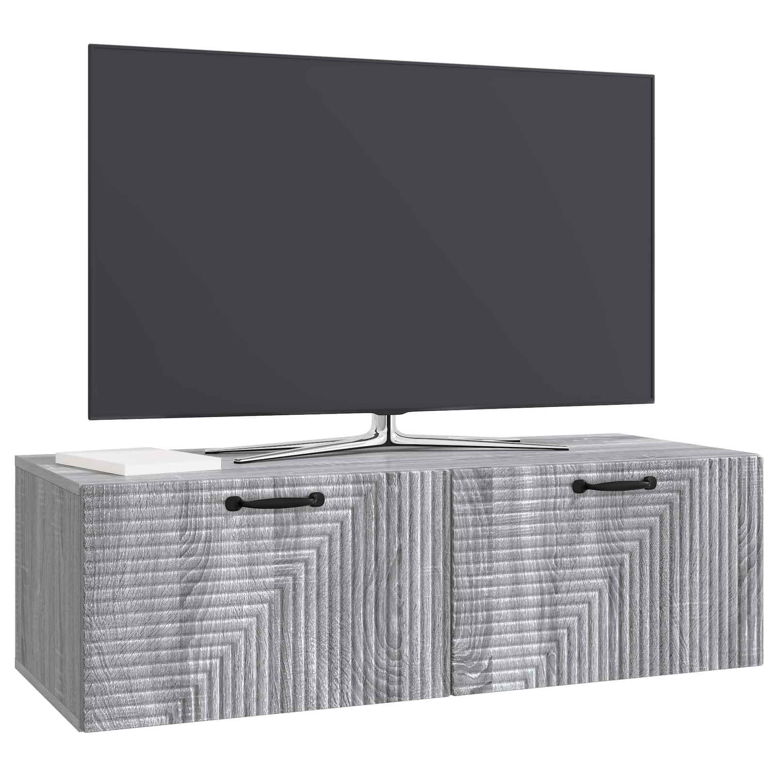 vidaXL Wall-Mounted TV Cabinet 98 x 41 x 30 cm Grey Sonoma 3