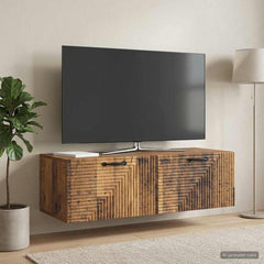 vidaXL Wall-Mounted TV Cabinet Wall-mounted Old Wood 98 x 41 x 30 cm 4